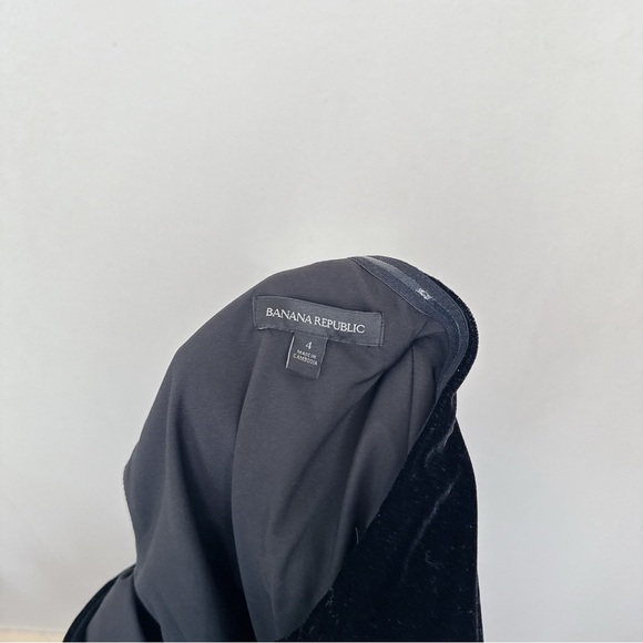 Banana Republic Womens 4 Velvet Bow One Shoulder Maxi Jumpsuit In Black - Picture 8 of 14